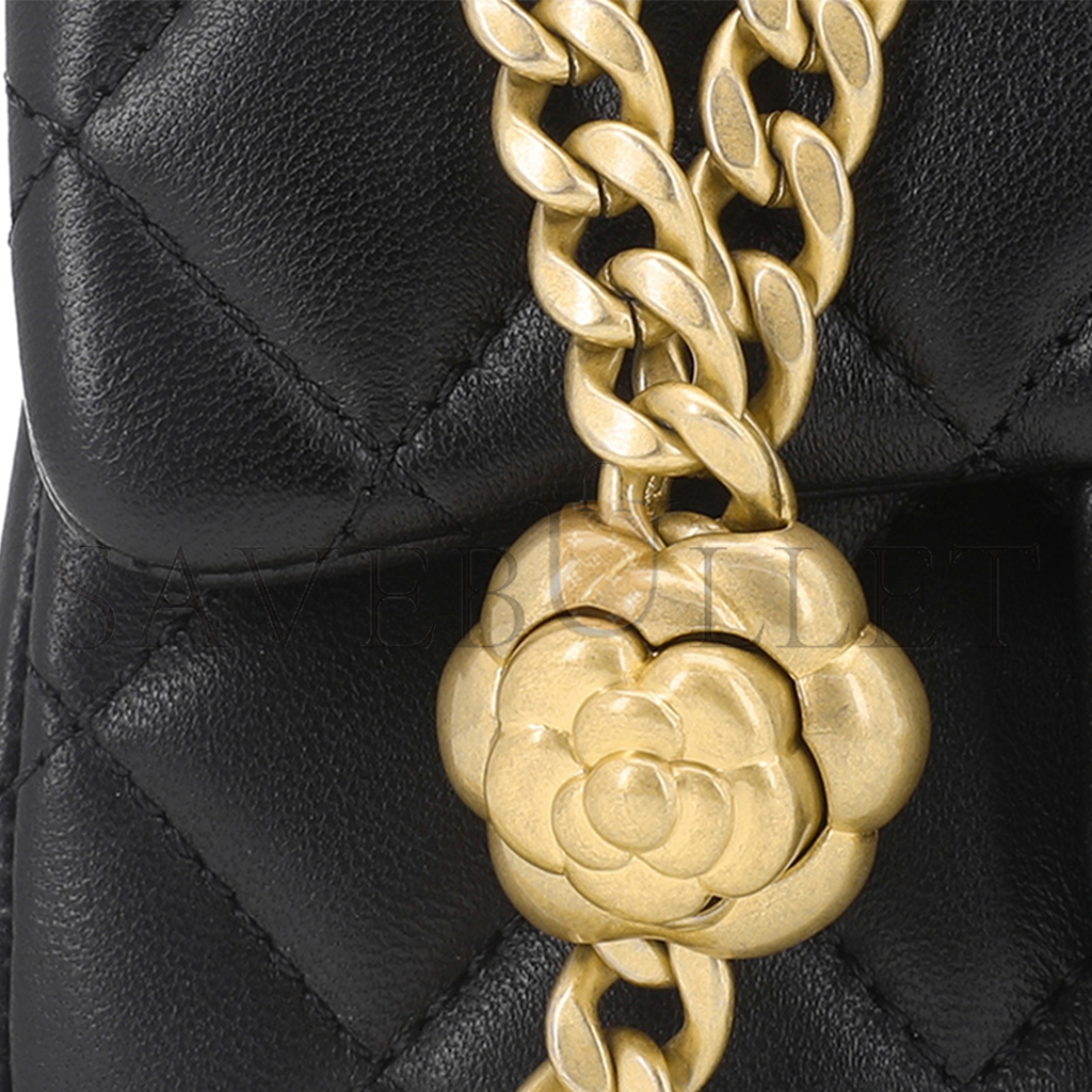 CHANEL MASTER CAMELLIA ADJUSTABLE BUCKLE CHAIN FLAP BAG AS1786 (18*13*7cm)